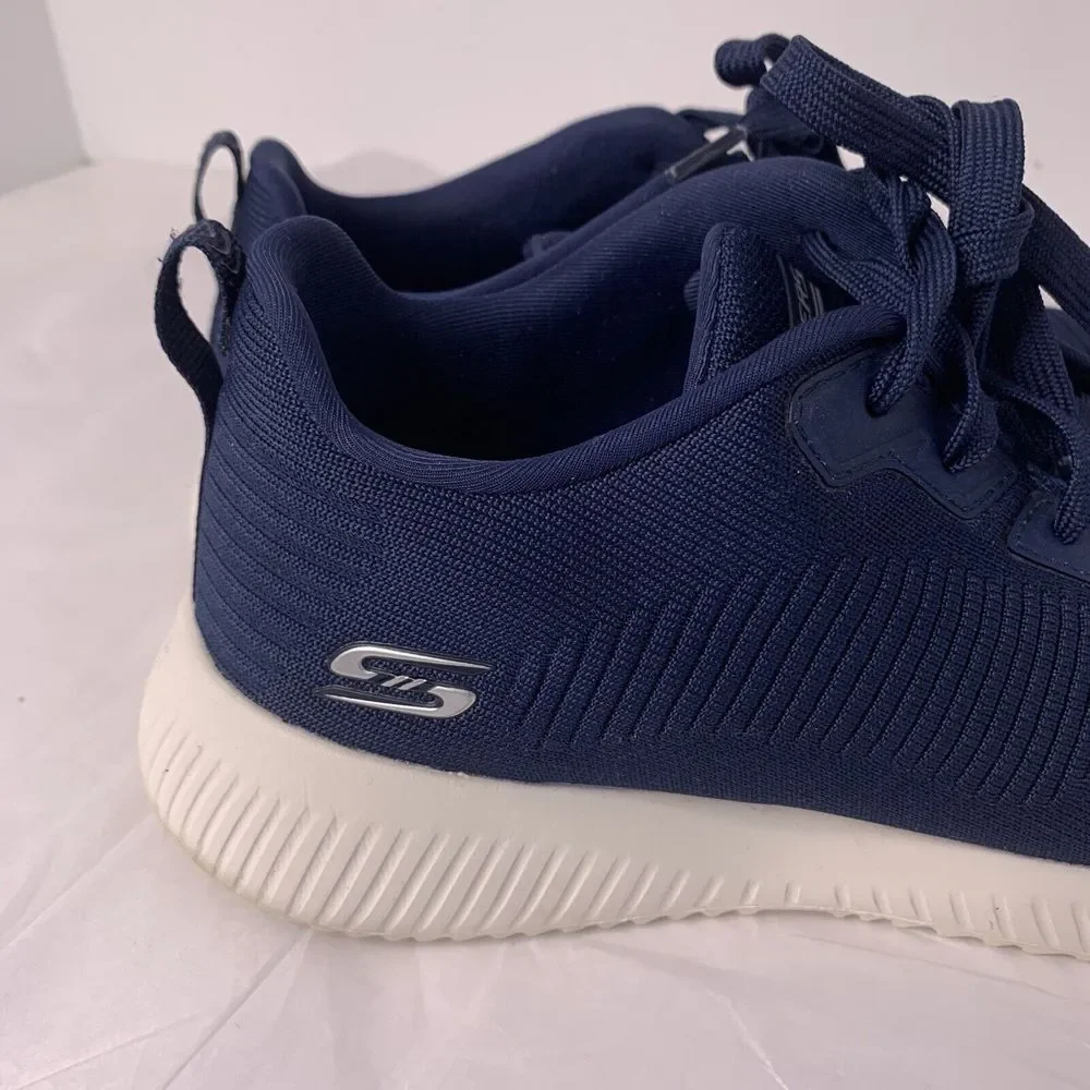BOBS SPORT by Skechers TOUGH TALK Navy Fabric Lace Up Low Top Sneakers Women 9.5